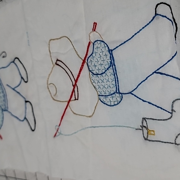 Jack Dempsey Needle Art-Set-12 9"x9" Nursery Quilt Blocks Fishing-5 blocks done - Picture 5 of 7